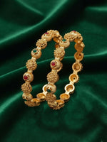 Thumbnail for NVR Women Set of 2 Gold Plated Artificial Stone Bangle - Distacart