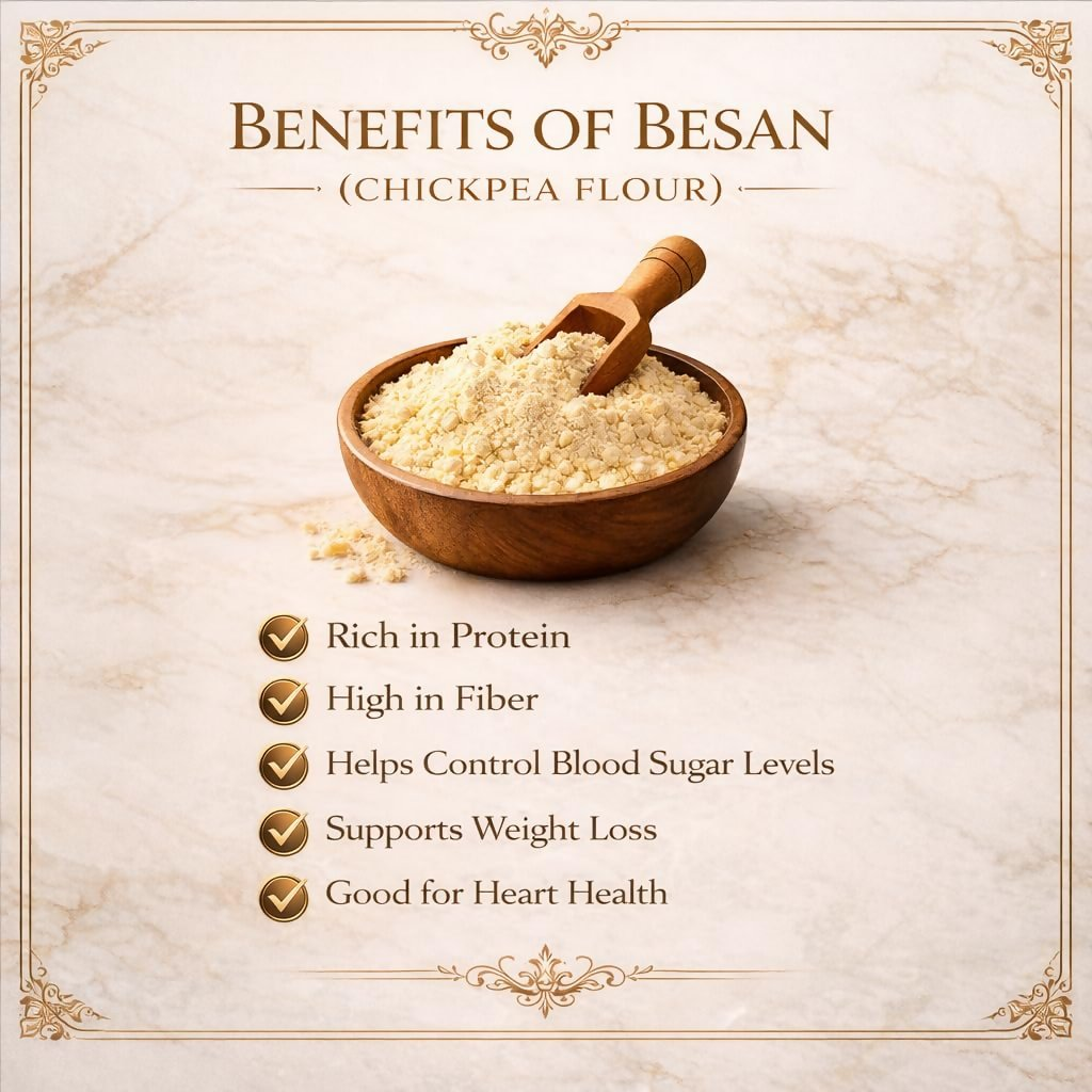 Village-Organica Besan Stone Grounded Unpolished Gram Flour - Dista
