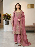 Thumbnail for Teeya Creation Pink Color Gimmychu Silk Embroidery Work Wedding Wear Salwar Suit - Distacart