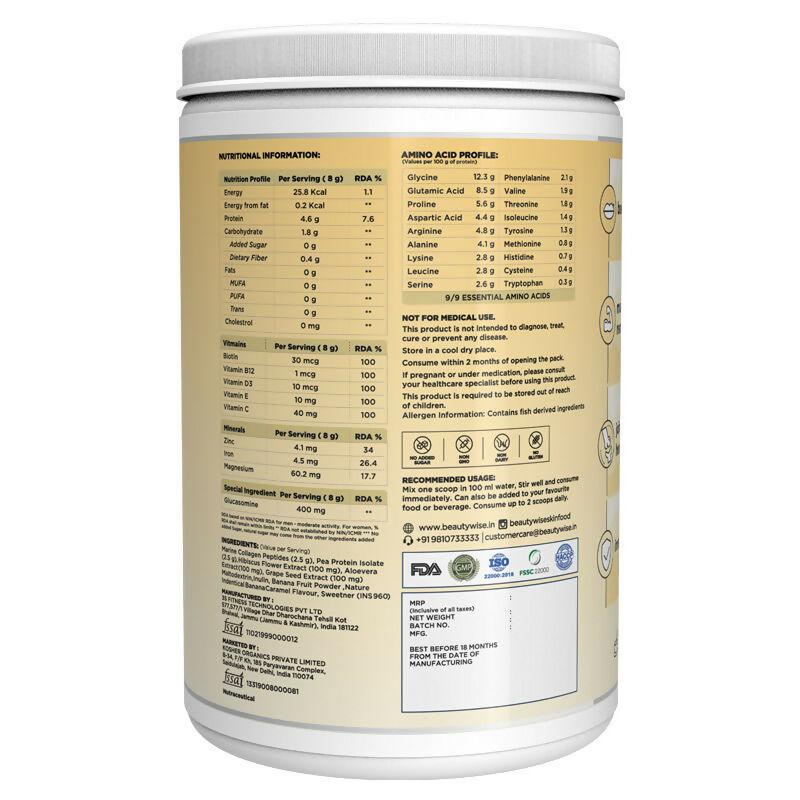 Beautywise All In One Collagen Proteins - Banana Caramel - Distacart
