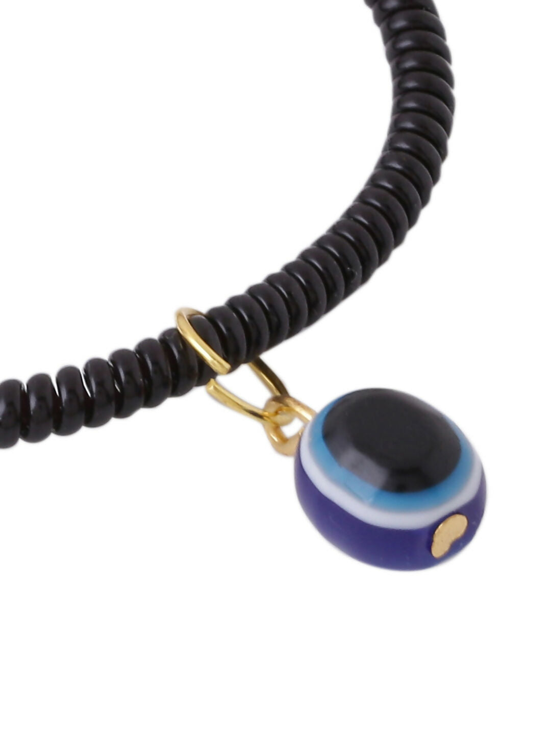 NVR Women & Men Black Evil Eye Spring Ring Rakhi With Roli Chawal - Distacart