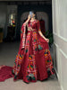Vastranavya Navaratri Special Rayon with Printed Silk Lehenga with Stitched Choli - Mustard - Distacart