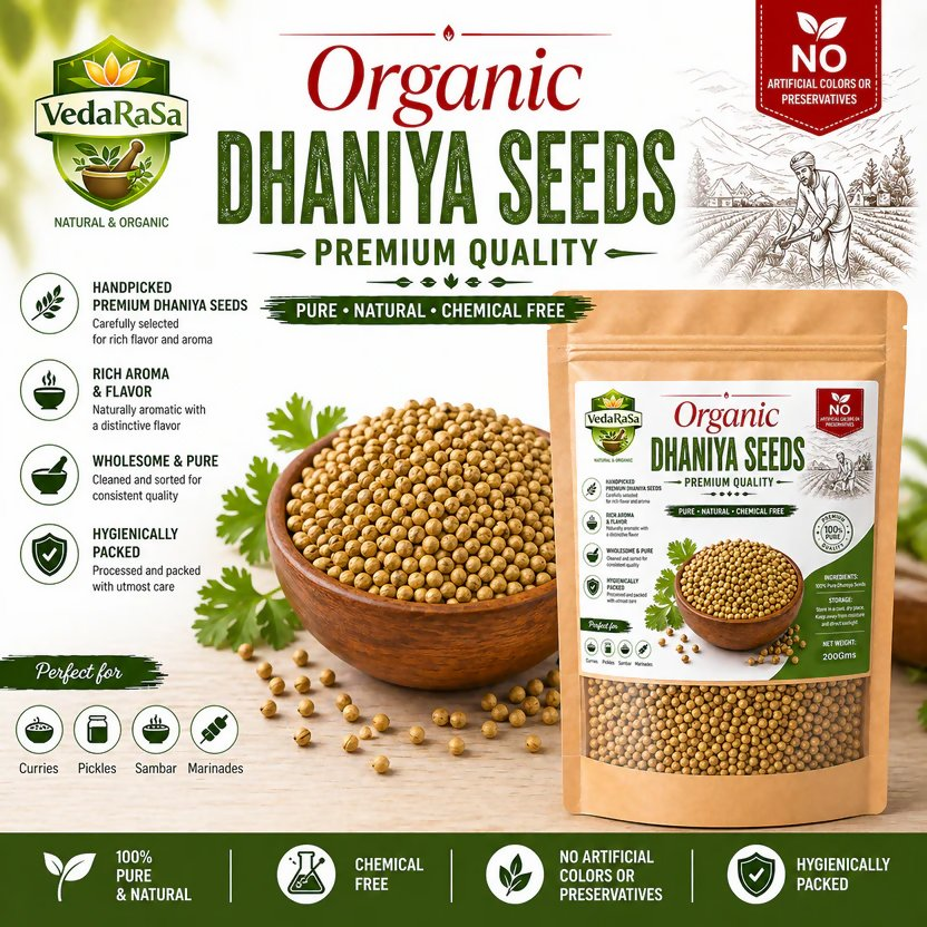 VedaRasa Organic Dhaniya Seeds - Dista