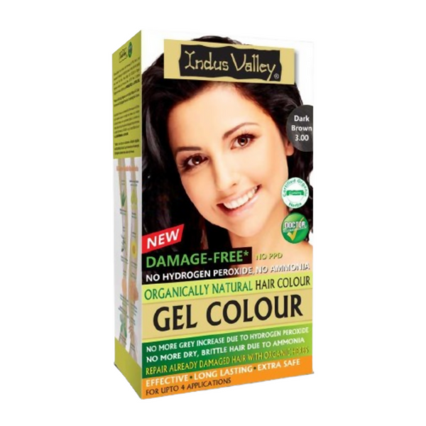 Indus Valley Damage-Free Gel Hair Color- Dark Brown - Distacart