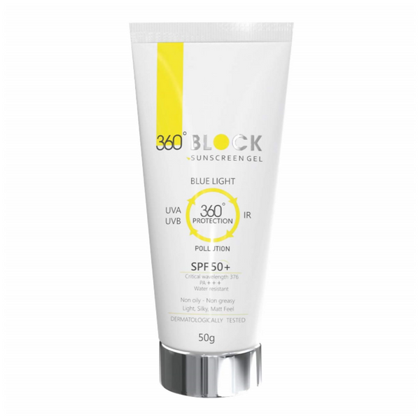 360 Block Sunscreen Gel SPF 50+ - Protects From UVA,UVB - Distacart
