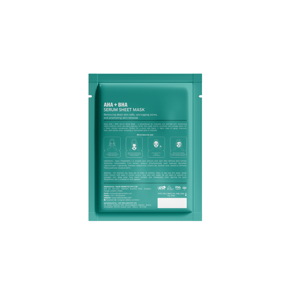 Bake AHA + BHA Serum Sheet Mask - Distacart