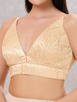 Thumbnail for Joban Fashion Women Satin Blend Light-Gold Stitched Blouse - Distacart