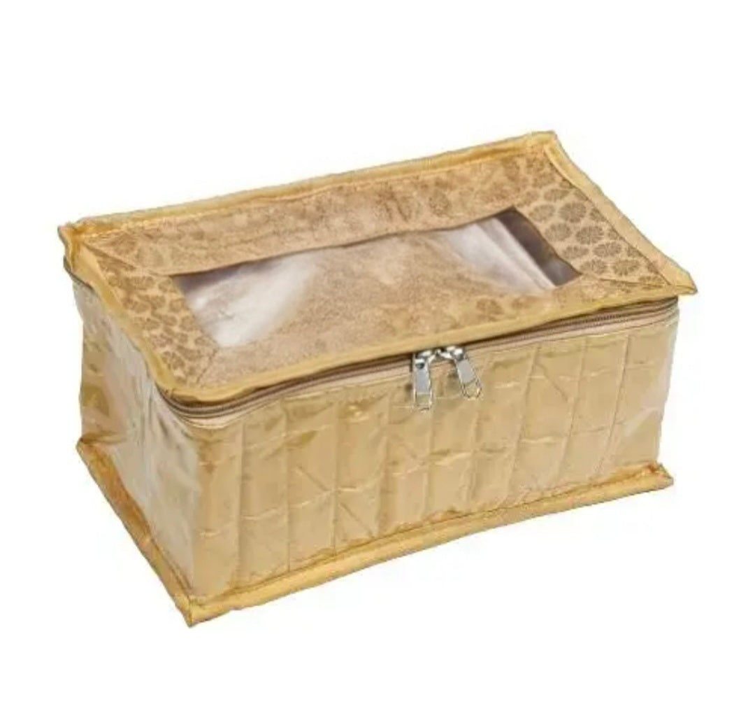 Asmaani Satin 10 Beige Pocket Jewellery Organizer