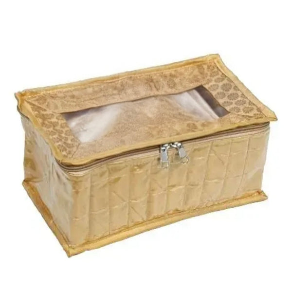 Asmaani Satin 10 Beige Pocket Jewellery Organizer