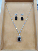 Thumbnail for Black Partywear American Diamond Necklace Set By House of Ree - Distacart