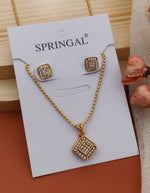 Thumbnail for Fancy Gold-Polished Partywear Chain And Pendant Set By House of Ree - Distacart