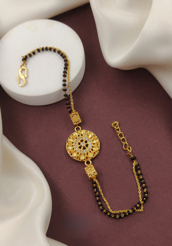 Fancy Gold-Polished Bracelet By House of Ree - Distacart