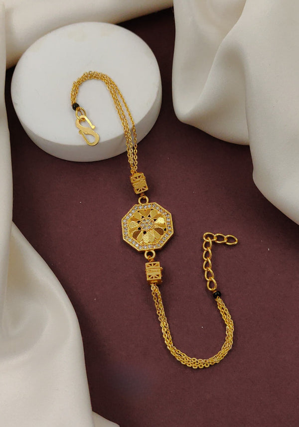 Fancy Gold-Polished Bracelet By House of Ree - Distacart