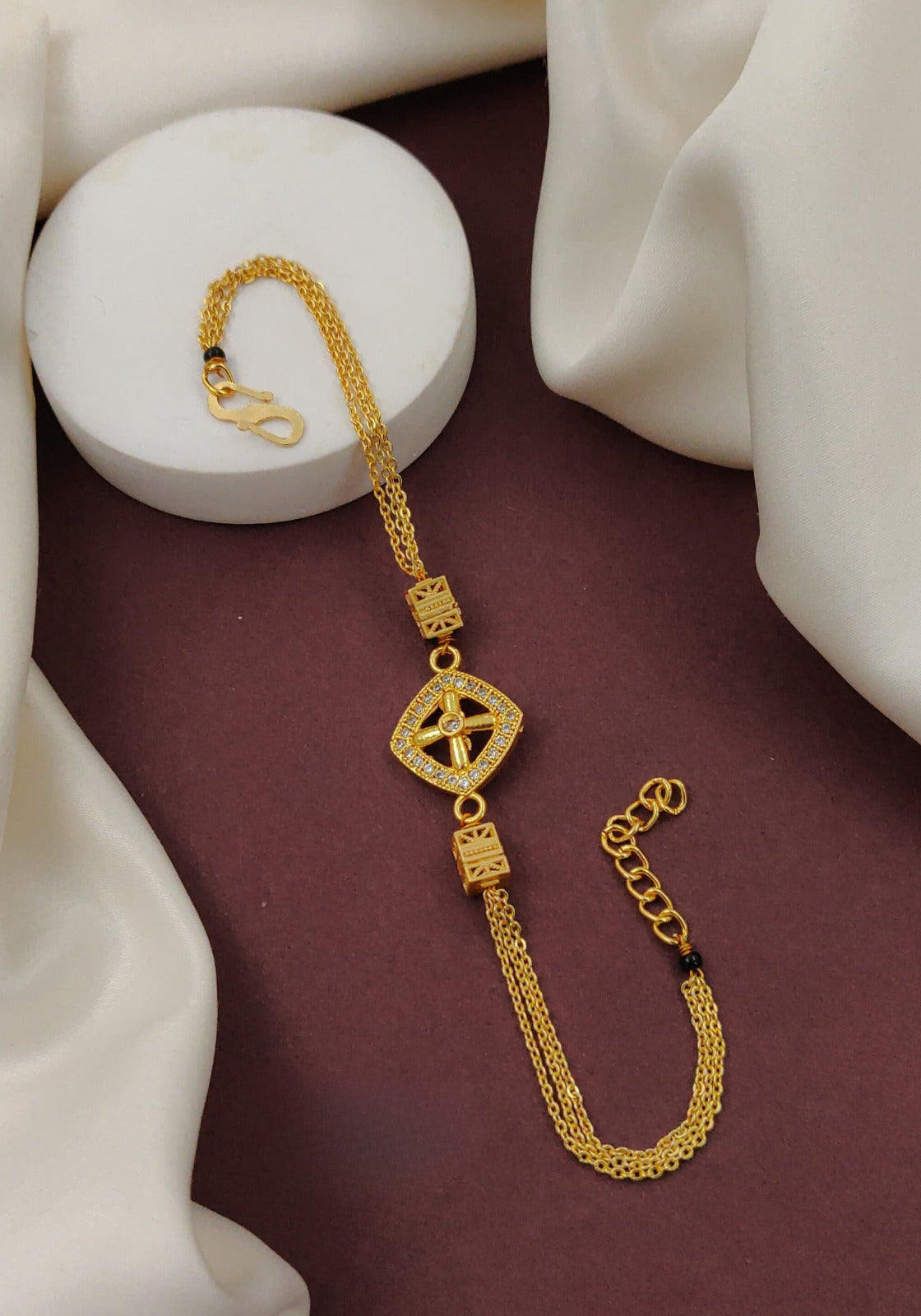 Fancy Gold-Polished Bracelet By House of Ree - Distacart