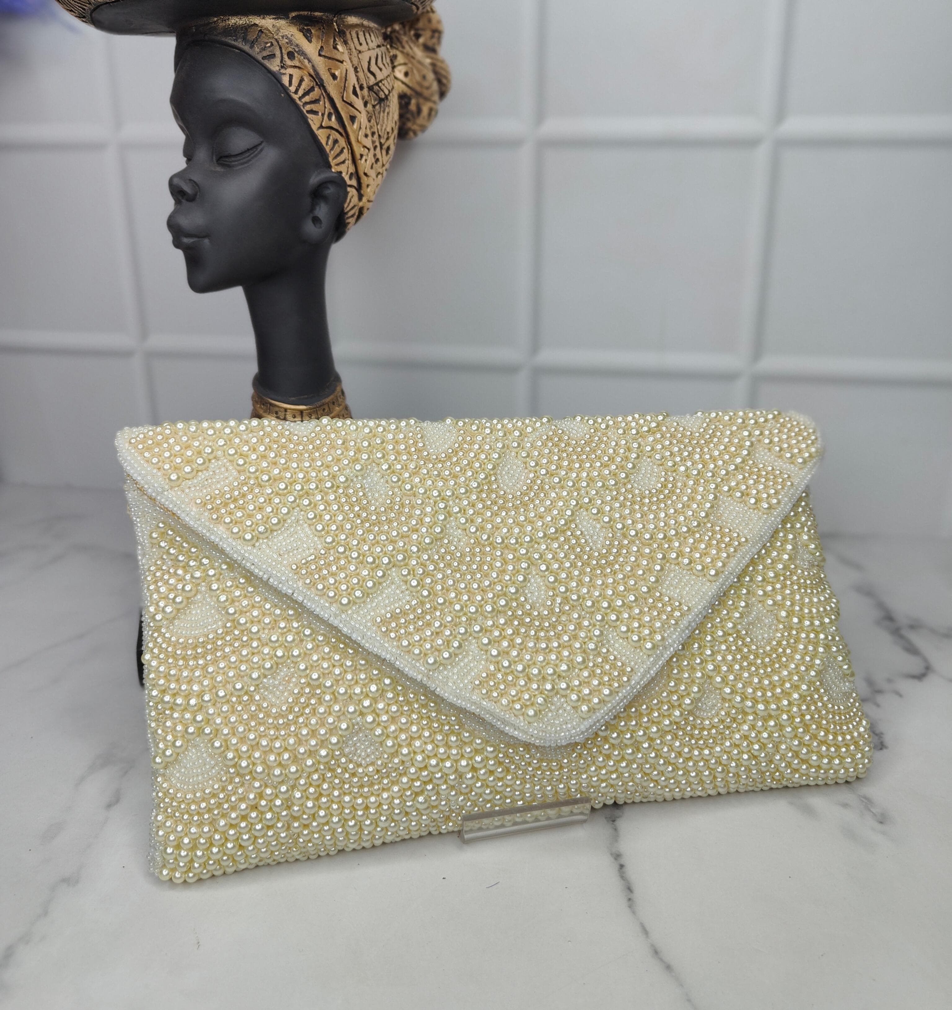 New Stylish Partywear White Beaded Boho Bag for Womens by House of Ree - Distacart