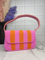 Thumbnail for New Stylish Partywear Pink And Orange Beaded Sling Bag for Womens by House of Ree - Distacart