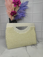 Thumbnail for New Stylish Partywear Off White Beaded Boho Bag for Womens by House of Ree - Distacart