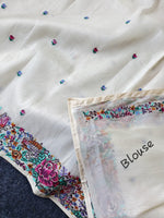 Thumbnail for Mameraa Sarees Pure White Tissue Viscose Fabric Saree With Flower Design-White - Dista