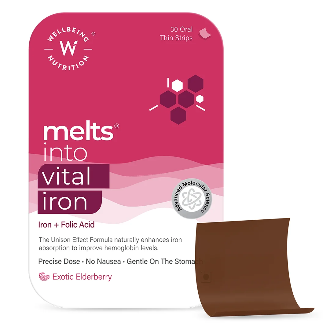 Wellbeing Nutrition Melts Vital Iron Oral Strips-Exotic Elderberry Flavor
