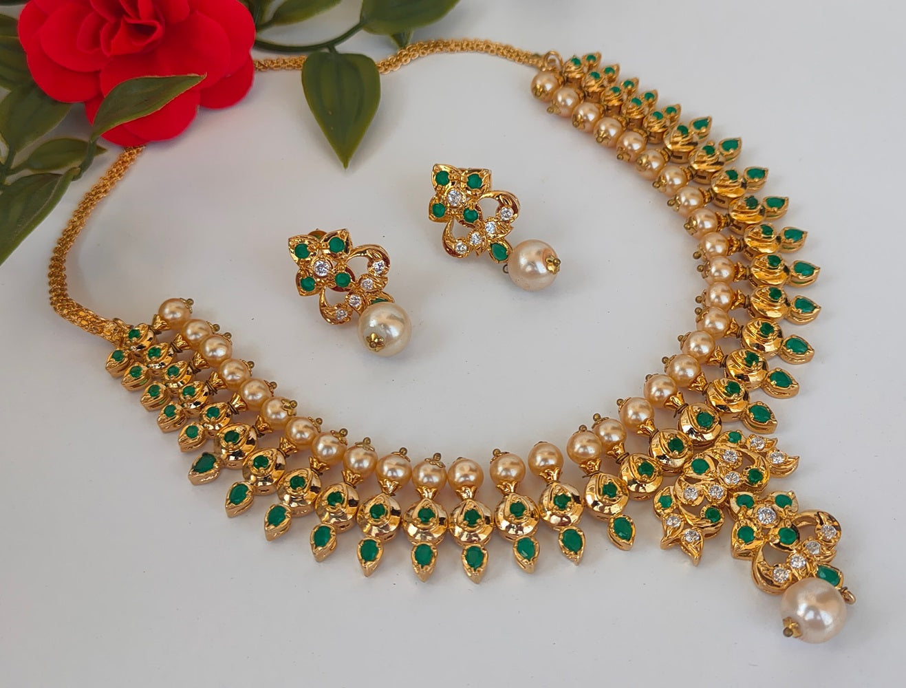 Uncuts & Emeralds Bridal Jewelry Set - Distacart