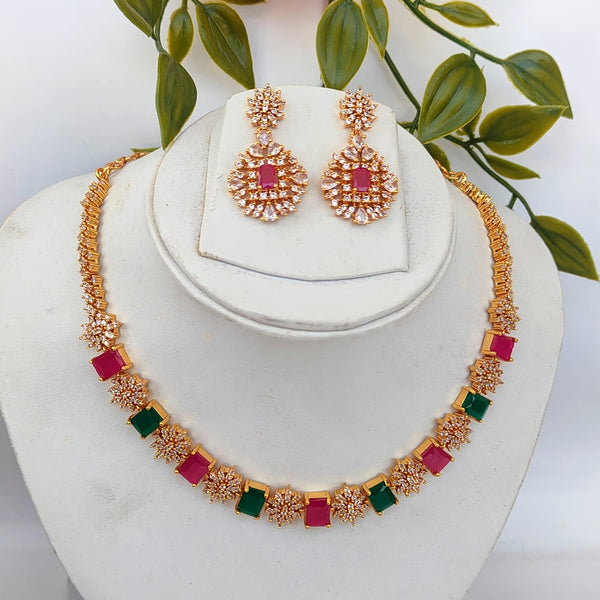 Multicolor AD Designer Necklace Set - Distacart