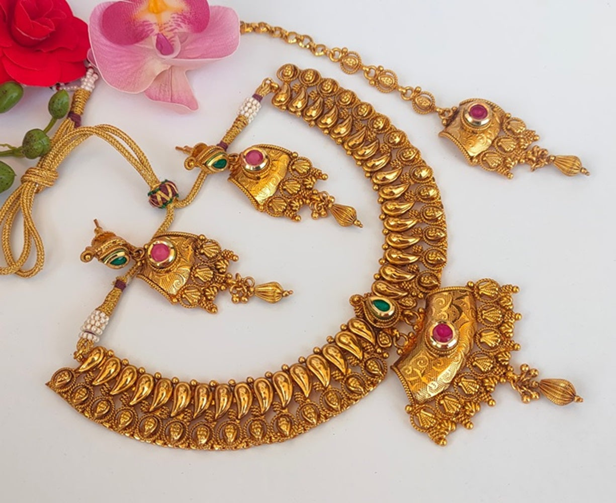 Gold Plated Semi Bridal Set - Distacart