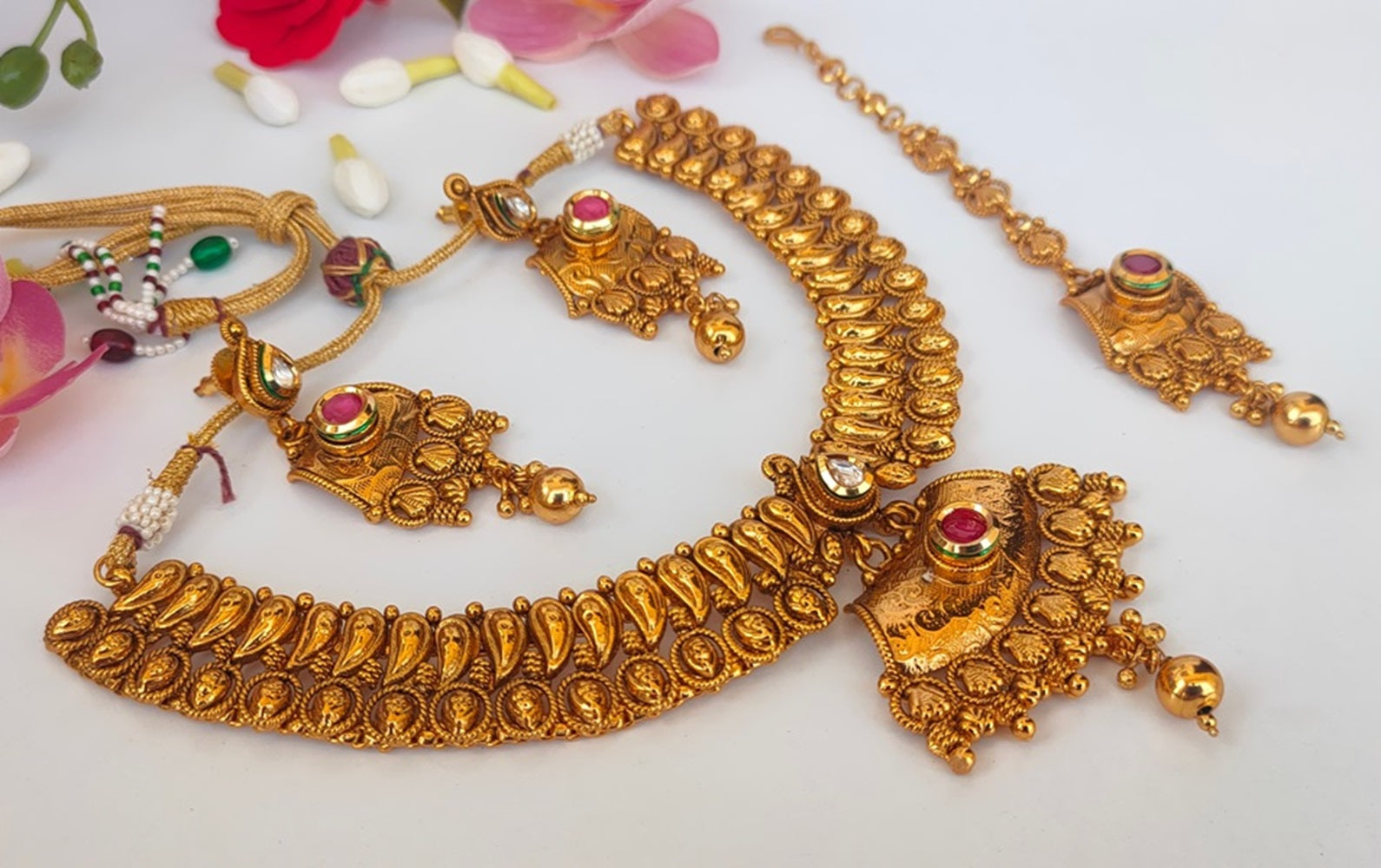 Gold Plated Bridal Jewelry Set - Distacart