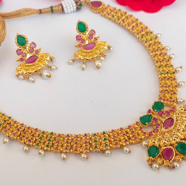Ruby Emeralds Gold Plated Bridal Jewelry - Distacart