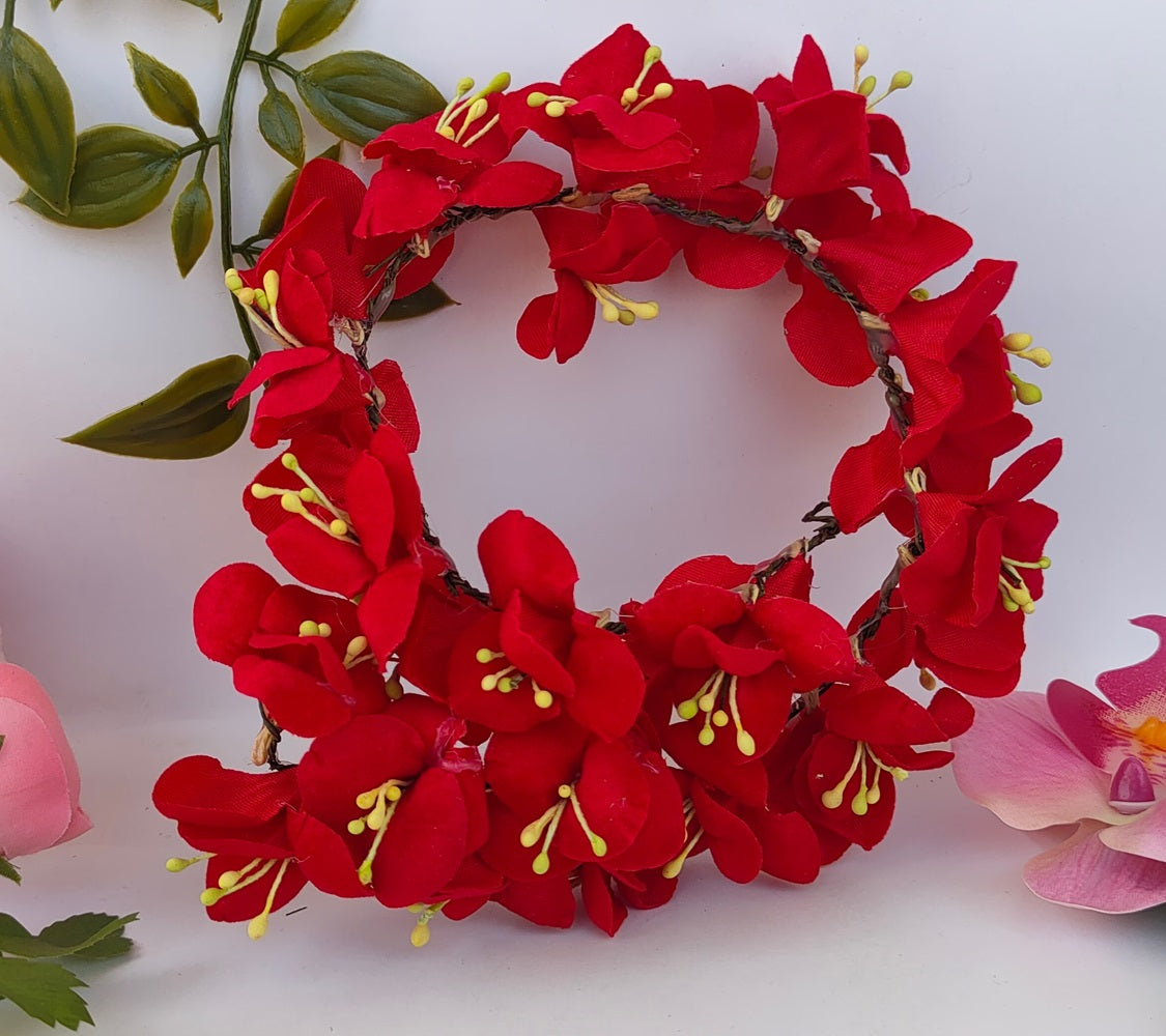 Red Flower Hair Accessories - Distacart