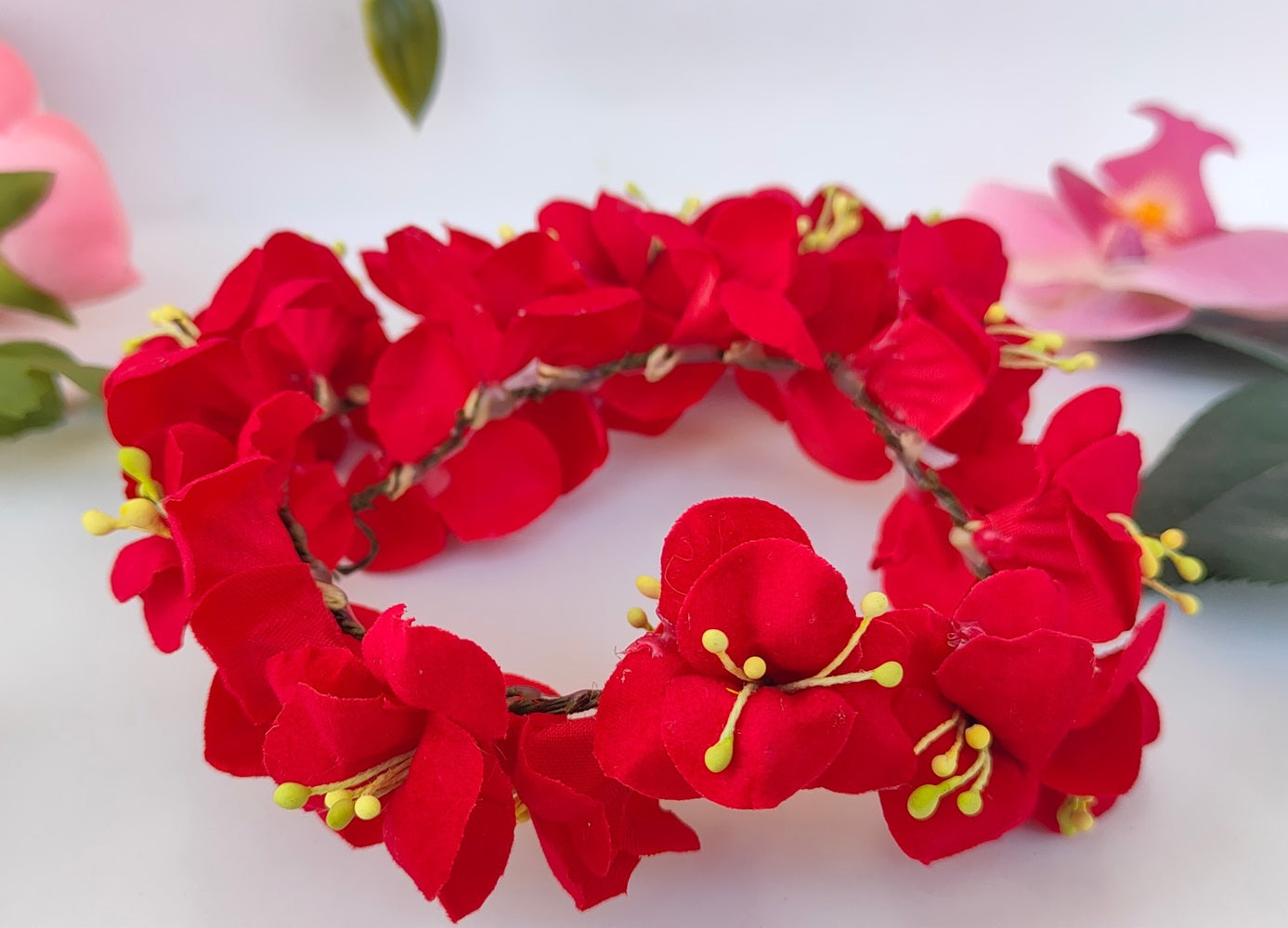 Red Flower Hair Accessories - Distacart