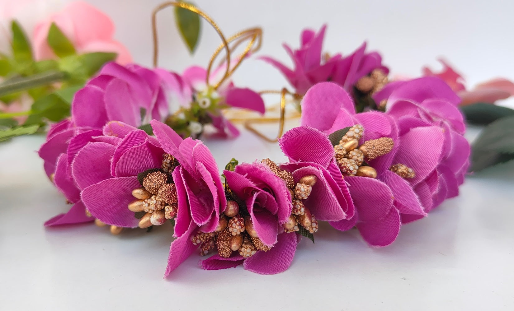 Arificial Purple Orchids Flower Gajra - Distacart