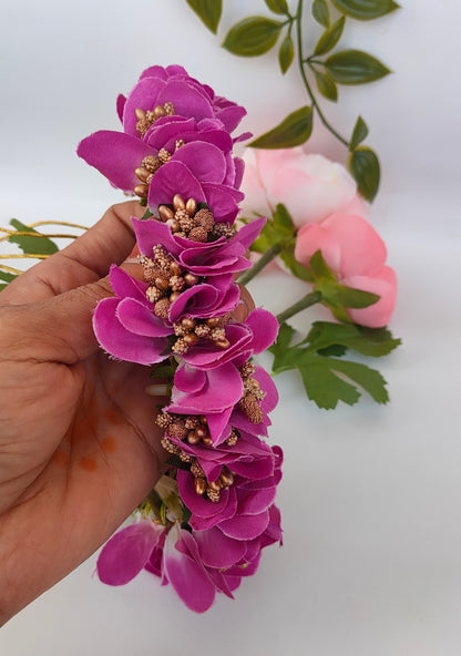 Arificial Purple Orchids Flower Gajra - Distacart