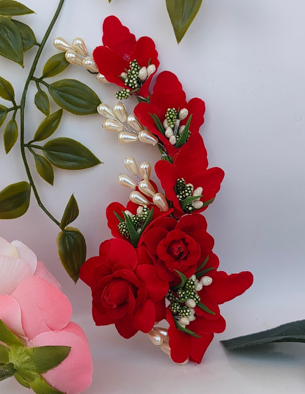 Red Trendy Flower Brooch - Distacart