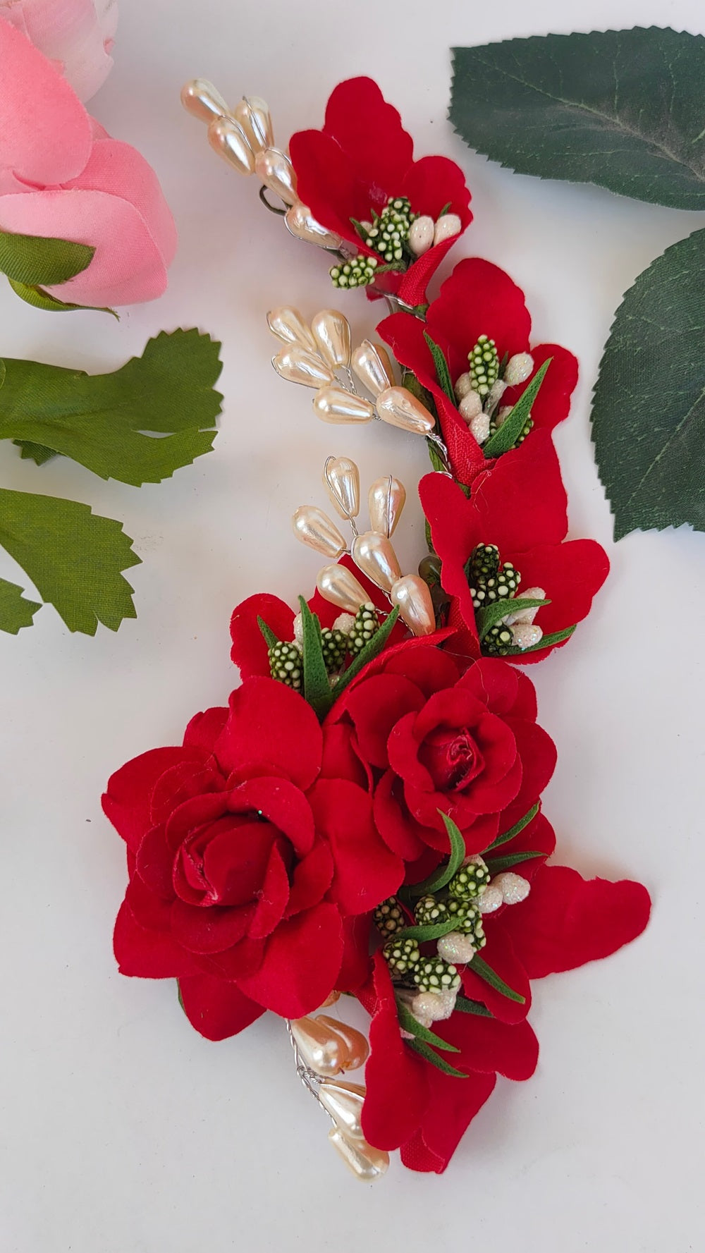 Red Trendy Flower Brooch - Distacart