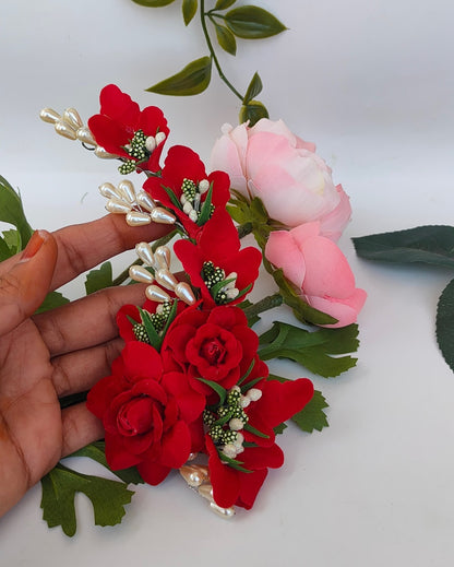Red Trendy Flower Brooch - Distacart