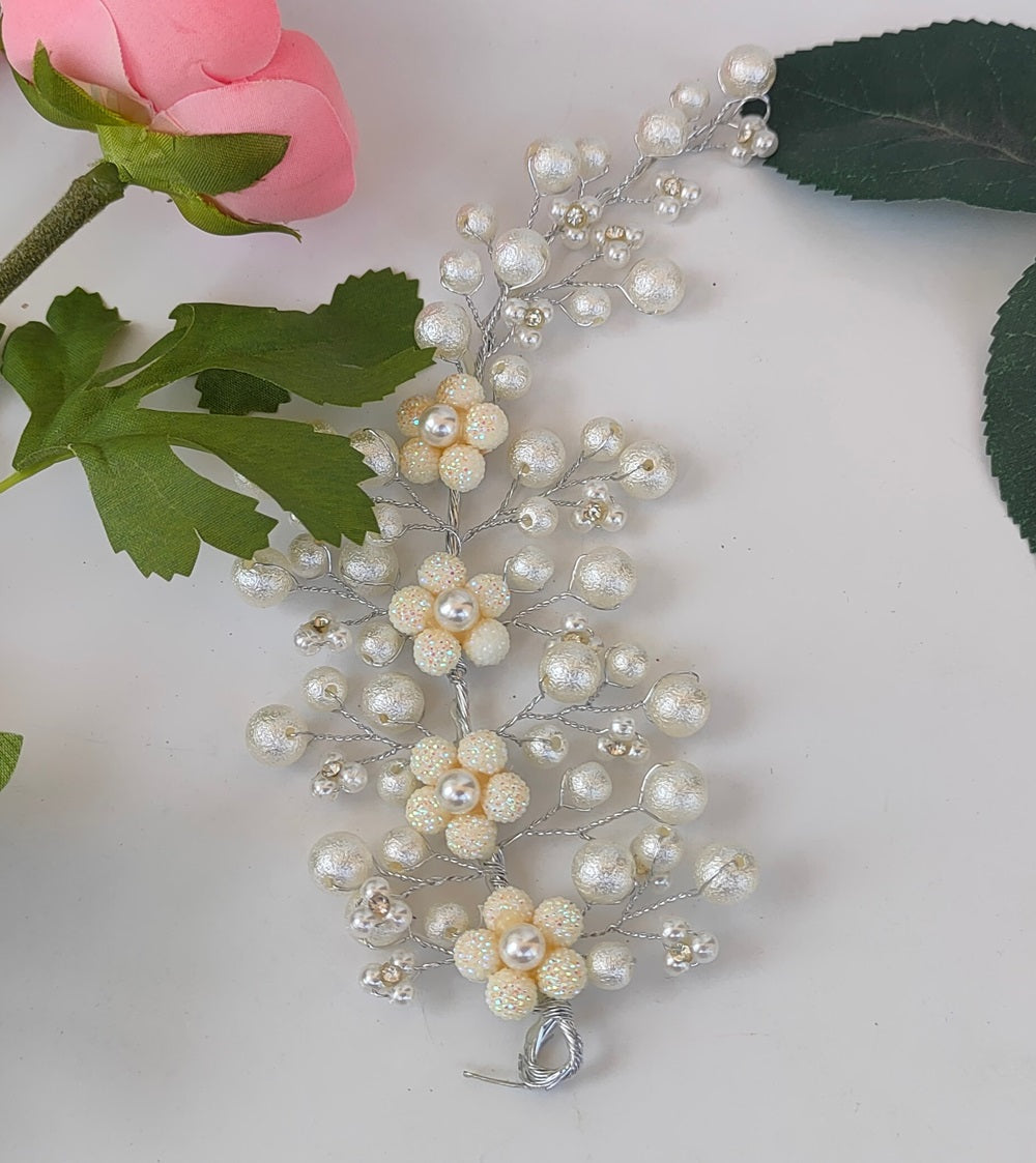 White Bridal Hair Brooch - Distacart