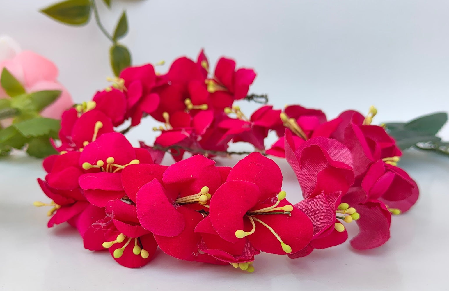 Pink Flower Hair Accessories - Distacart