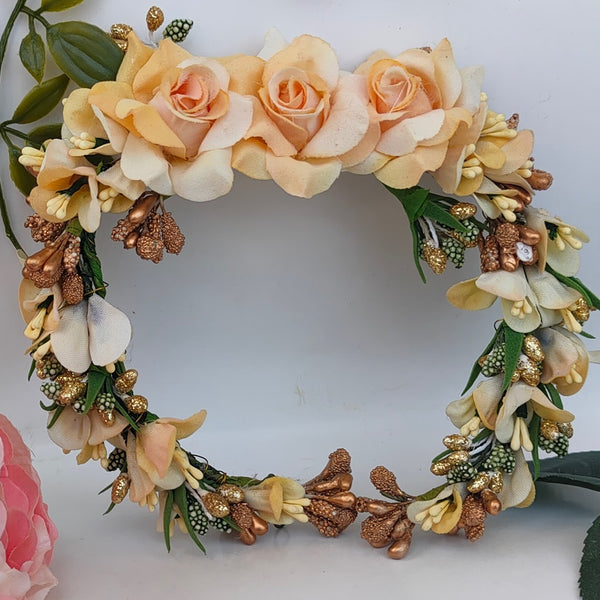 Gold Bridal Flower Hair Gajra - Distacart