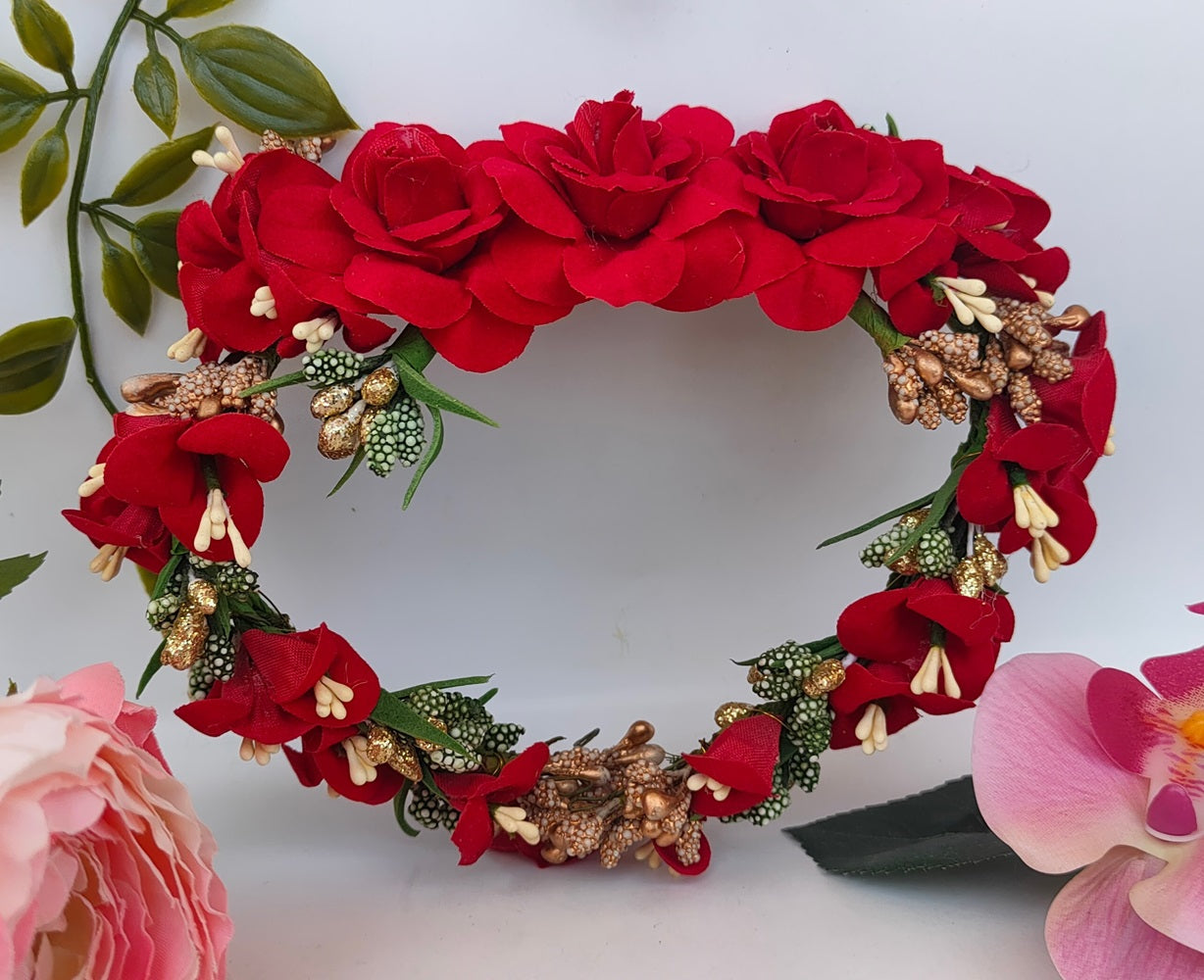 Red Bridal Flower Hair Accessories - Distacart