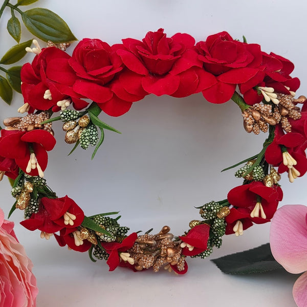 Red Bridal Flower Hair Accessories - Distacart