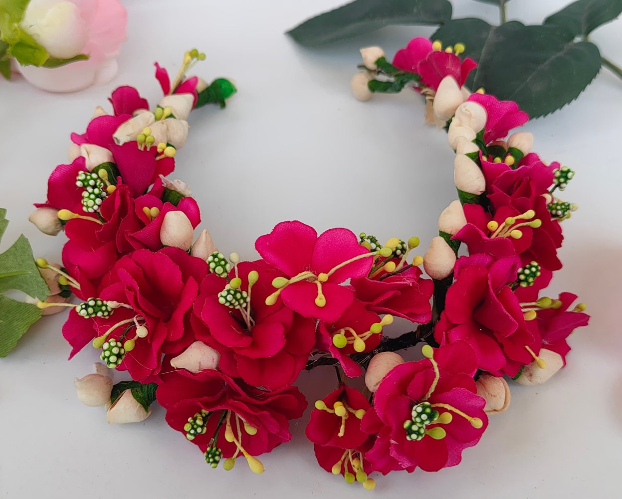 Pink Bridal Hair Gajra - Distacart