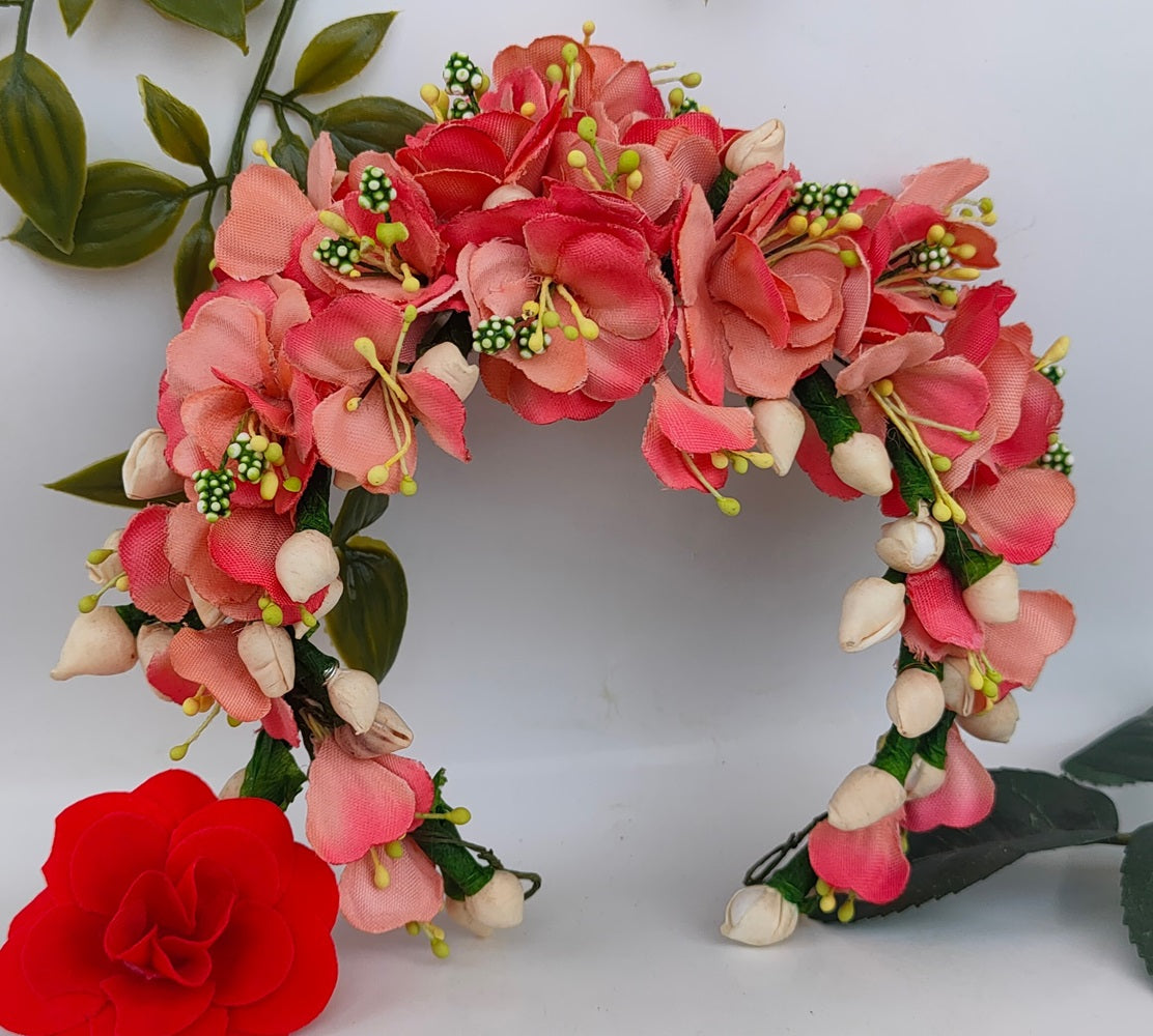 Peach Bridal Hair Gajra - Distacart
