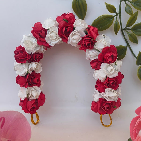 Red & White Rose Gajra - Distacart