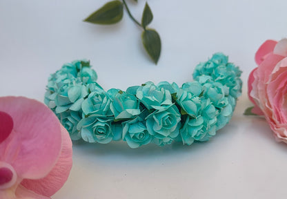 Aquamarine Rose Gajra - Dista