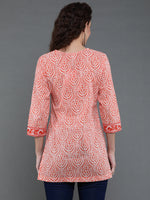 Thumbnail for Antaran Orange Pure Cotton Printed Tunic - Distacart