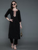 Antaran Black Rayon Embroidered Kurta Pant Set - Distacart