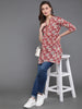 Antaran Maroon Pure Cotton Floral Printed Tunic - Distacart