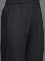 Thumbnail for Varanga Women Black Round Neck Thread Embroidered Kurta Paired With Bottom And Dupatta - Distacart