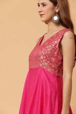 Thumbnail for Fab Fashion Pink Sleeveless Anarkali Dress