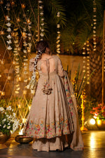 Thumbnail for Yash Enterprise Beige Crunchy Silk Party Wear Embroidery Suit Set - Distacart